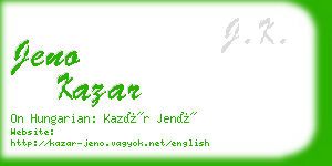 jeno kazar business card